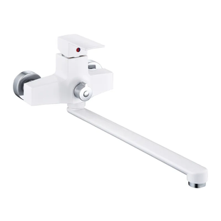 Змішувач для ванни Plamix Kubus-006 Euro Set White (з шлангом, лійкою та крон... PM0738 фото