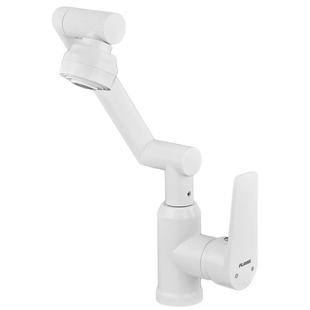 Змішувач для умивальника з регульованим виливом Plamix Oscar-001-FX SET White... PM6105 фото