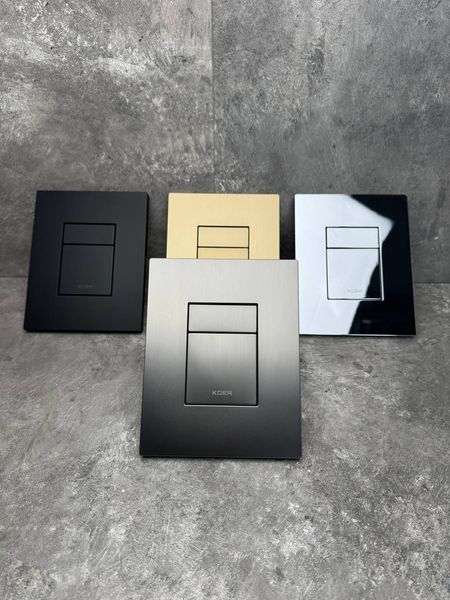Панель змиву Koer KT-0607-03 157x198x10mm пластикова, кнопка квадратна (колір білий) (KR5714) KR5714 фото