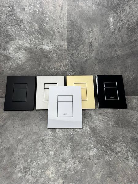 Панель змиву Koer KT-0607-03 157x198x10mm пластикова, кнопка квадратна (колір білий) (KR5714) KR5714 фото