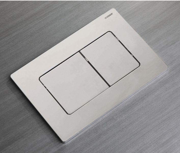 Панель змиву Koer KT-0602-02 240x160x10mm з нержавіючої сталі, кнопка квадратна SUS304 (KR5179) KR5179 фото