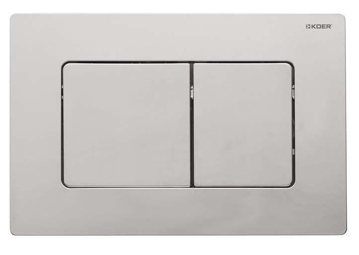 Панель змиву Koer KT-0602-02 240x160x10mm з нержавіючої сталі, кнопка квадратна SUS304 (KR5179) KR5179 фото