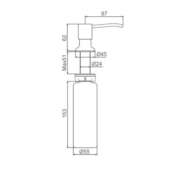 Дозатор рідкого мила / миючого засобу вбудований сатин F408-5 Frap 1046752 фото