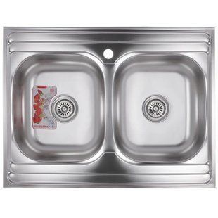 Мийка кухонна Zerix Z8060B-08-180MD Double (micro decor) (ZS0611) ZS0611 фото