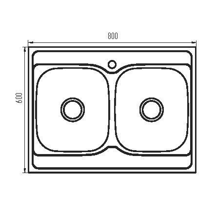 Мийка кухонна Zerix Z8060B-08-180MD Double (micro decor) (ZS0611) ZS0611 фото
