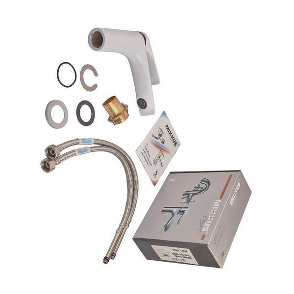 Змішувач для умивальника Mixxus Premium DERBY 001 (NUT) WHITE-CHROME (MI6613) MI6613 фото