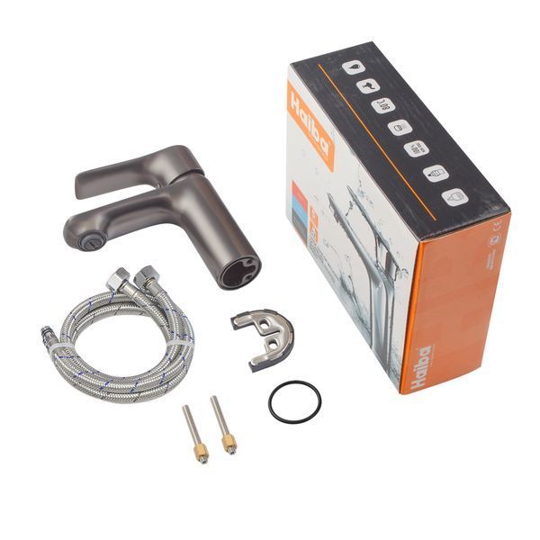 Змішувач для умивальника Haiba Milano 001 Graphite (HB4033) HB4033 фото