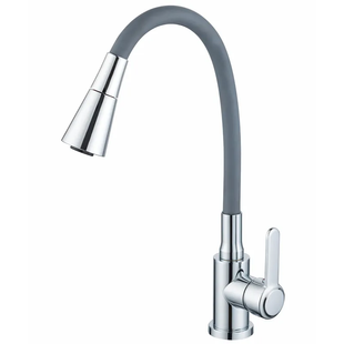 Змішувач для кухні Zerix Eza-011-T Chrome Refl.Grey (колір хром+силік.вилив с... ZX6143 фото