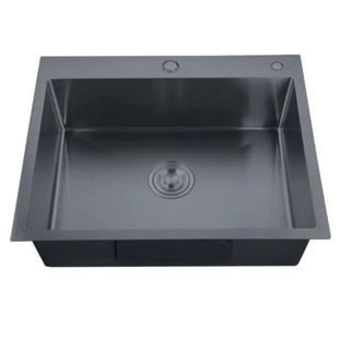 Кухонна мийка Zerix ZH5843-215 Nano-Black (3.0/0.8) з нержавіючої сталі (MX1584) MX1584 фото