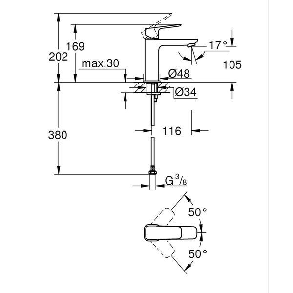Набір змішувачів для ванни Grohe Cubeo (UA125246M243) UA125246M243 фото
