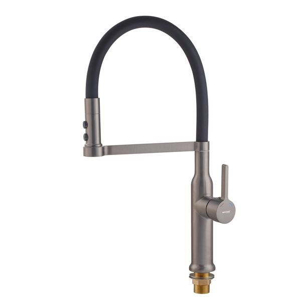 Змішувач для кухні MIXXUS PREMIUM PULL 017 GRAPHITE REFL.BLACK (Кол.графіт+си... MI8278 фото