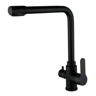 Змішувач для кухні Zerix DAX-021 Black з вих. для питної води (нерж. сталь) (... ZX4825 фото