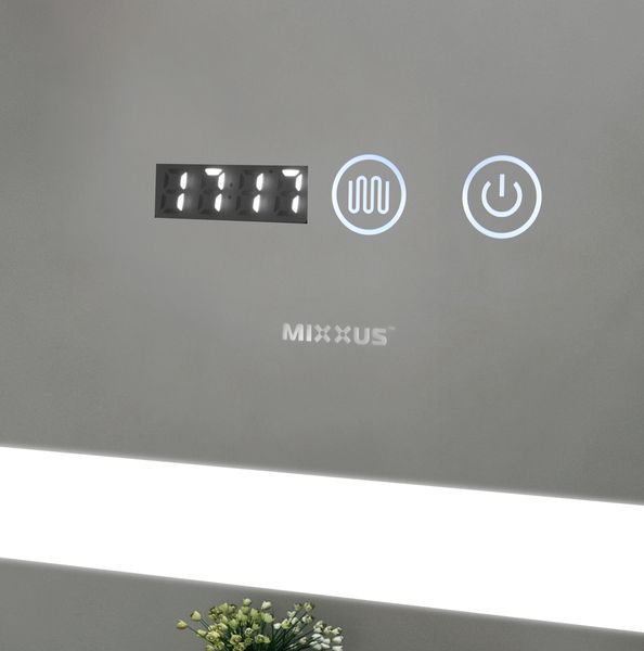 Дзеркало Mixxus LIGHT MR01-90x70 з LED Touch, Anti-fog, димером, регулятором яскравості, годинником (MI5999) MI5999 фото