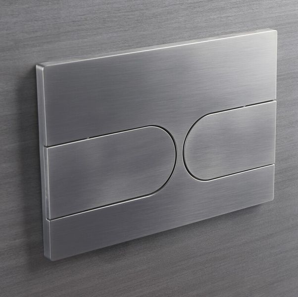 Панель змиву Koer KT-0604-07 240x160x10mm пластикова, кнопка закруглена (колір графіт) (KR5325) KR5325 фото