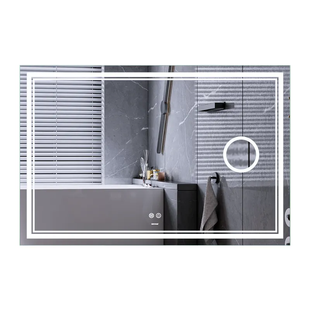 Дзеркало Mixxus Premium QUADRO MR20-100x70 з LED Touch, Anti-fog, димером, регулятором яскравості, лінзою (MP6622) MP6622 фото