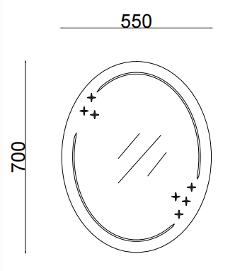 Дзеркало настінне Zerix FUSION MOZ03-55x70 овальне з декором (ZX5632) ZX5632 фото