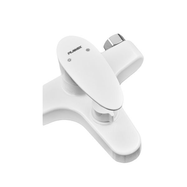 Змішувач для ванни Plamix CEZAR-009 EURO SET White, зі шлангом, лійкою та кро... PM0692 фото