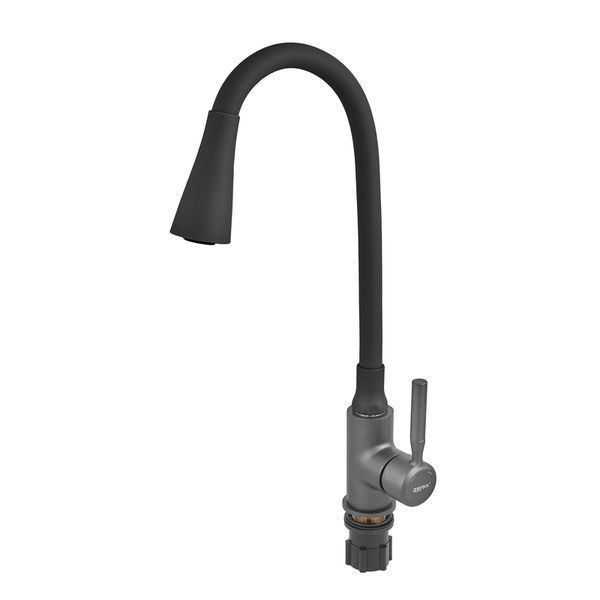 Змішувач для кухні Zerix Atrium-011-T Graphite Refl.Black (Колір графіт+силік... ZX6106 фото