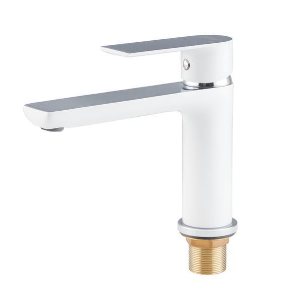 Змішувач для умивальника HAIBA ALEX 001 LONG WHITE-CHROME (HB9563) HB9563 фото