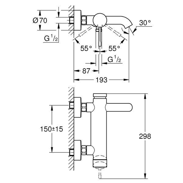 Змішувач для ванни Grohe Essence New (25250001) 25250001 фото