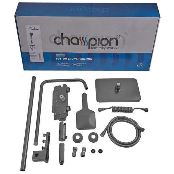Душова колона Champion PBM-009-J Graphite зі змішувачем з кнопковим перемикач... CH6501 фото