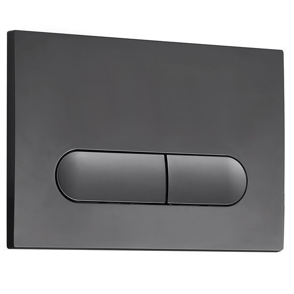 Панель змиву Koer KT-0608-07 240x160x10mm пластикова, кнопка закруглена (колір графіт) (KR6128) KR6128 фото
