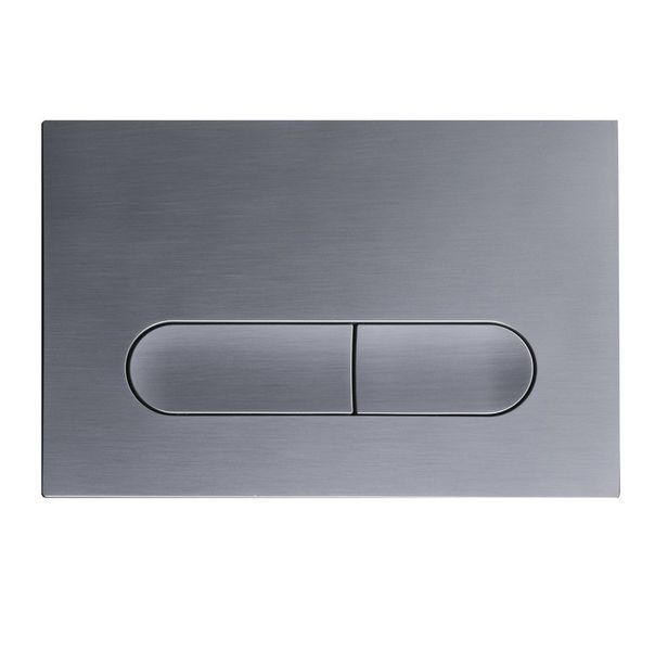 Панель змиву Koer KT-0608-07 240x160x10mm пластикова, кнопка закруглена (колір графіт) (KR6128) KR6128 фото