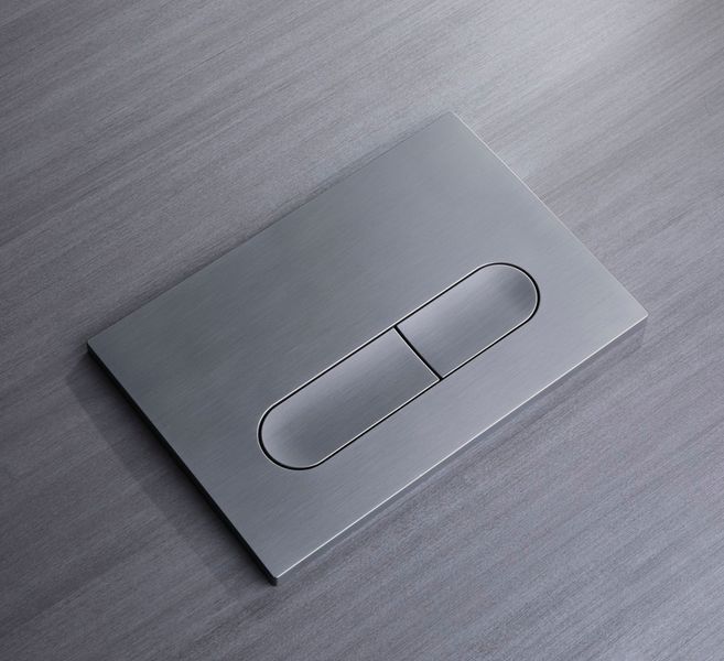 Панель змиву Koer KT-0608-07 240x160x10mm пластикова, кнопка закруглена (колір графіт) (KR6128) KR6128 фото