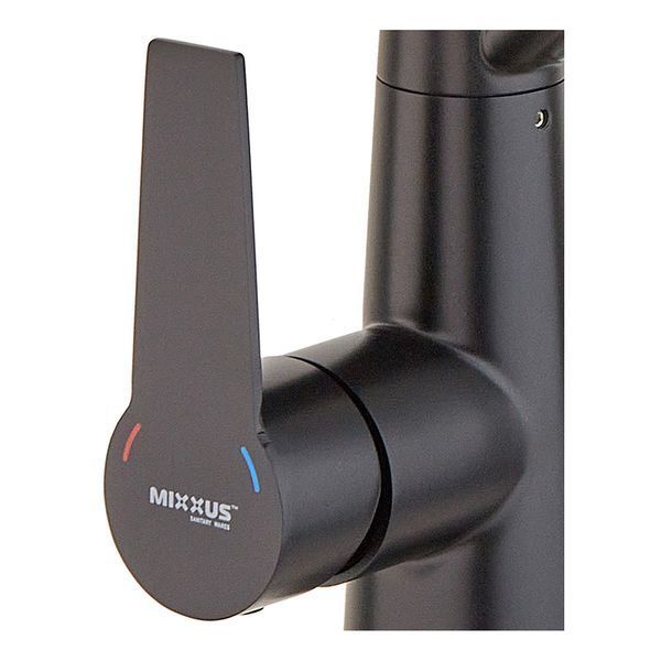Кухонний змішувач із чорним силіконовим виливом Mixxus FUL-021 (з вих.для пит... MI6021 фото