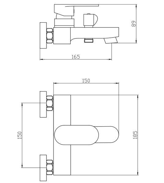 Змішувач для ванни Mixxus Bruno 009 (Euro) (MI6275) MI6275 фото