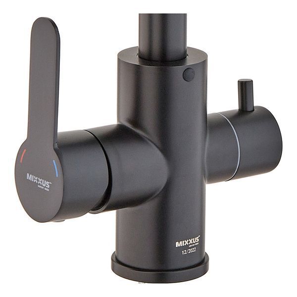 Змішувач для кухні Mixxus DAX-021-G Black (нерж. сталь) з вих.для пит.води (M... MI6078 фото