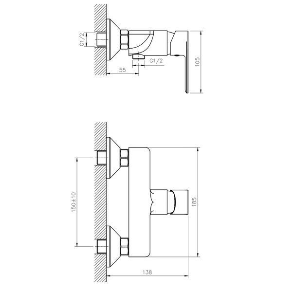 Змішувач для душа Haiba Alex 003 (HB0881) HB0881 фото