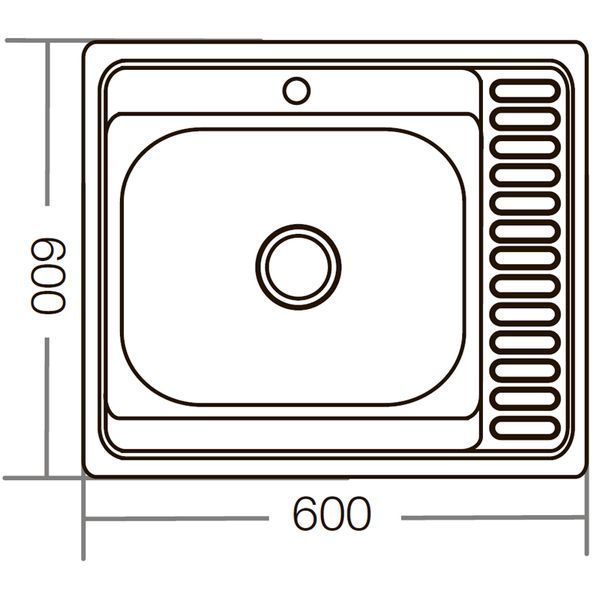 Кухонна мийка Zerix Z6060R-06-160E (Satin) (ZM0577) ZM0577 фото
