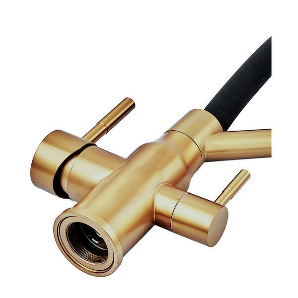 Змішувач для кухні з силіконовим виливом Zerix MAG-021 Brushed Gold Refl.Blac... ZX6007 фото