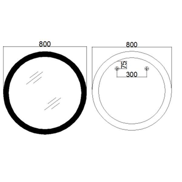 Дзеркало Mixxus PLAIN MC10-80 з LED Touch, Anti-fog, димером, регулятором яскравості, годинником (MI6932) MI6932 фото
