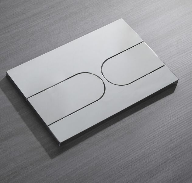 Панель змиву Koer KT-0604-01 240x160x10mm пластикова, кнопка закруглена (колір хром) (KR5323) KR5323 фото