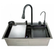 Кухонна мийка багатофункціональна Zerix ZH7546-SET-06 micro decor Graphite з вбудованим змішувачем з нерж. сталі (ZM5587) ZM5587 фото 1