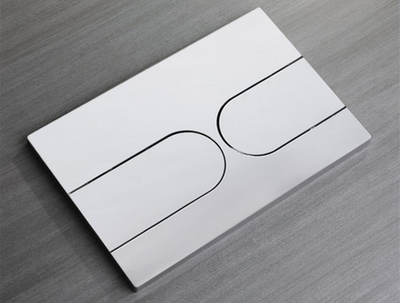 Панель змиву Koer KT-0604-01 240x160x10mm пластикова, кнопка закруглена (колір хром) (KR5323) KR5323 фото