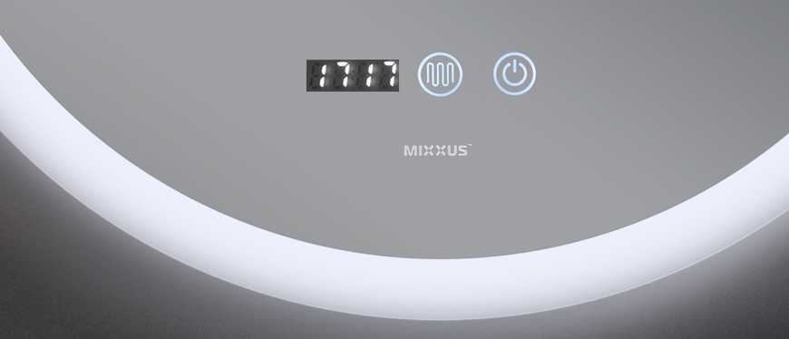 Дзеркало Mixxus PLAIN MC10-80 з LED Touch, Anti-fog, димером, регулятором яскравості, годинником (MI6932) MI6932 фото