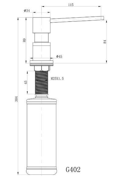 Дозатор рідкого мила / миючого засобу вбудований хром G402 Gappo 1037643 фото