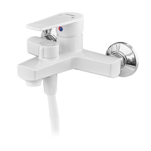 Змішувач для ванни PLAMIX OSCAR-009 EURO SET WHITE (зі шлангом, лійкою та кро... PM0699 фото
