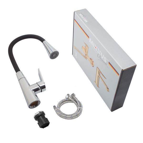 Змішувач для кухні Mixxus Premium Matis 011-T (NUT) Refl.Black (Колір хром+си... MI8266 фото