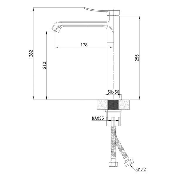 Змішувач для умивальника Mixxus Premium DALI 001 NUT HIGH (MI6745) MI6745 фото