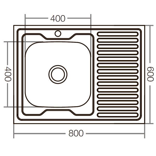 Кухонна мийка накладна Zerix Z8060L-06-160E (Satin) (ZX1616) ZX1616 фото