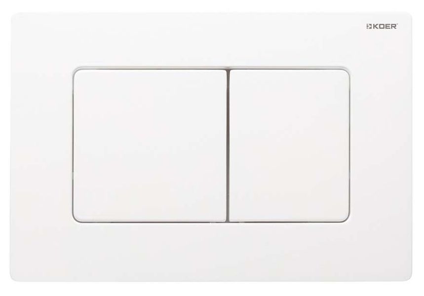 Панель змиву Koer KT-0602-03 240x160x10mm пластикова, кнопка квадратна (колір білий) (KR5180) KR5180 фото