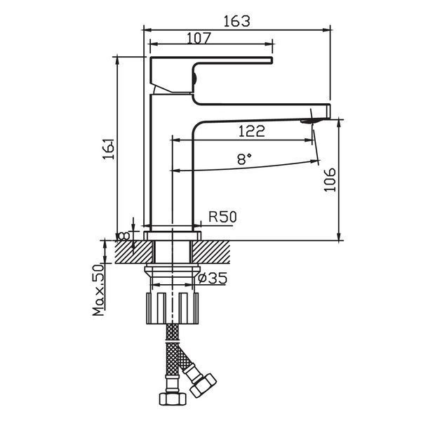 Змішувач для умивальника Haiba Kant 001 (HB9600) HB9600 фото