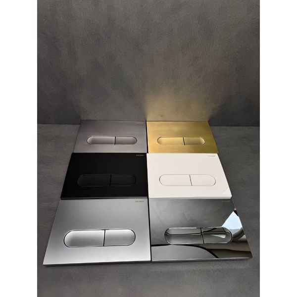 Панель змиву Koer KT-0608-14 240x160x10mm пластикова, кнопка закруглена (колір сатин) (KR6127) KR6127 фото