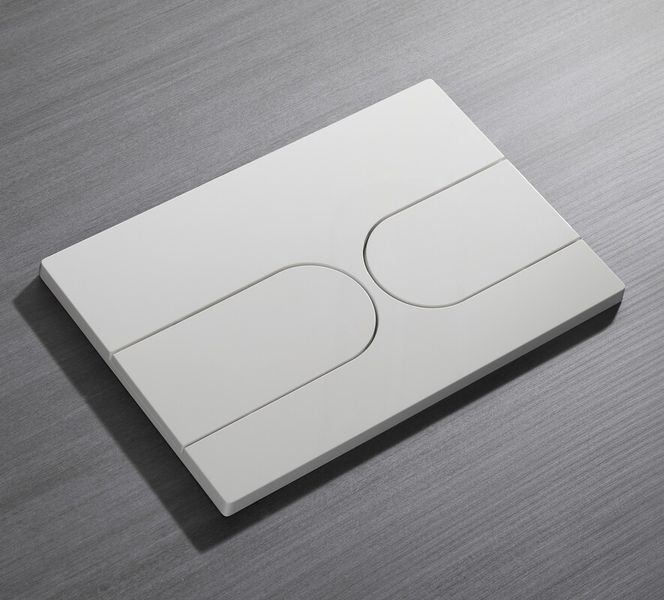 Панель змиву Koer KT-0604-03 240x160x10mm пластикова, кнопка закруглена (колір білий) (KR5322) KR5322 фото